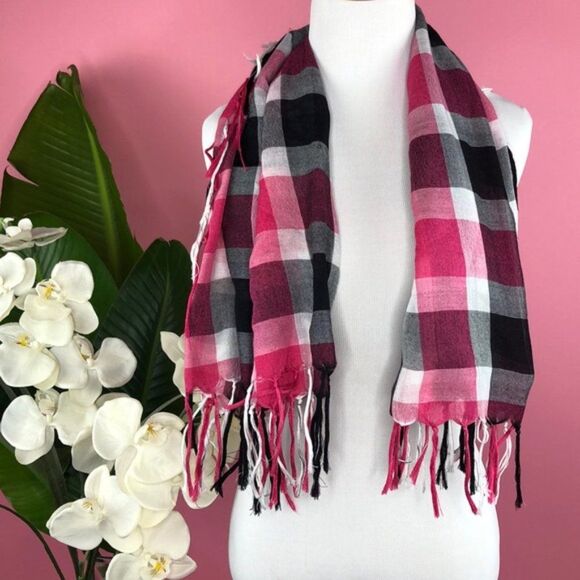 Cotton On Multi Plaid Burberry Style Fringe Wrap Blanket Scarf OS - Picture 2 of 8